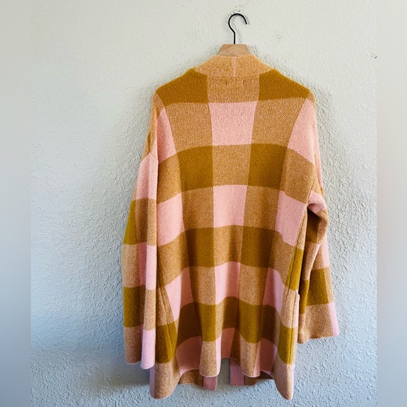 UMGEE Pink & Mustard Buffalo Plaid Long Cardigan - Picture 5 of 12